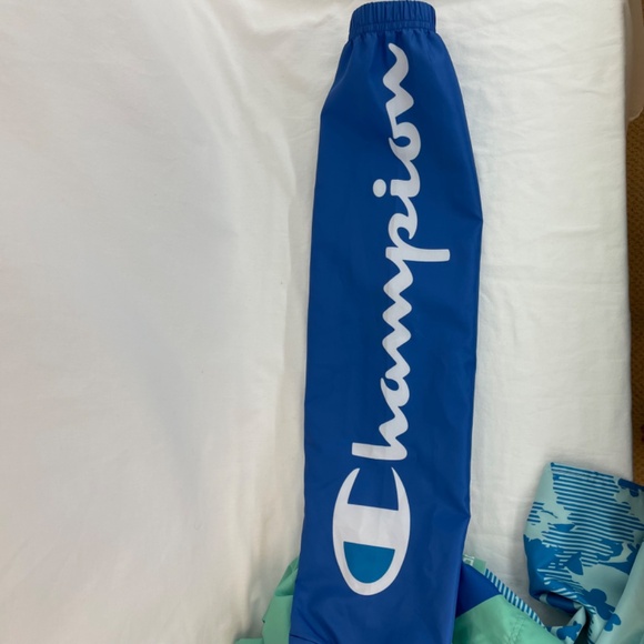 Champion Think 450 NBPA Rare Lightweight Half Zip Jacket Blue and Green - Picture 6 of 15